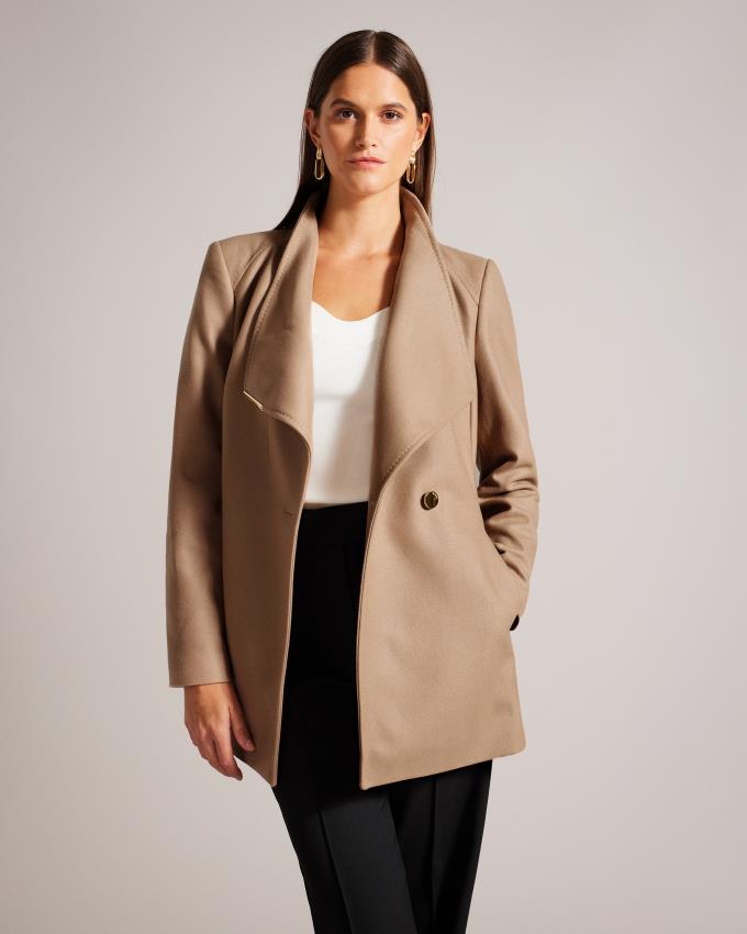 Manteau Ted Baker Wool Wrap Short Marron Femme | UJY-57061021